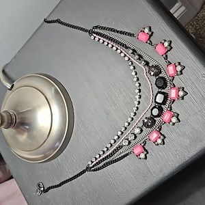Pink and black necklace